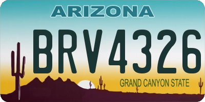 AZ license plate BRV4326
