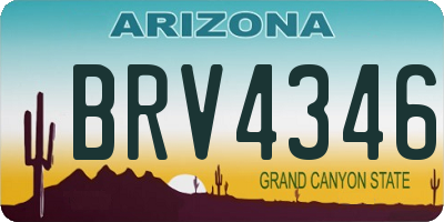 AZ license plate BRV4346