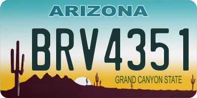 AZ license plate BRV4351
