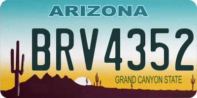 AZ license plate BRV4352