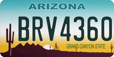 AZ license plate BRV4360