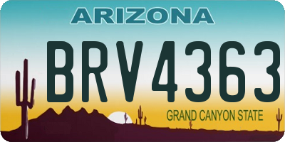 AZ license plate BRV4363
