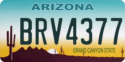 AZ license plate BRV4377