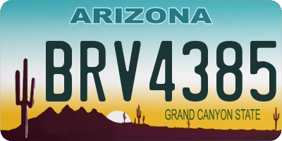 AZ license plate BRV4385