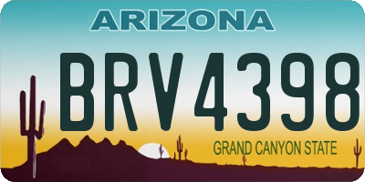 AZ license plate BRV4398