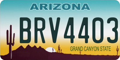 AZ license plate BRV4403