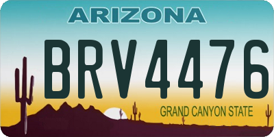 AZ license plate BRV4476