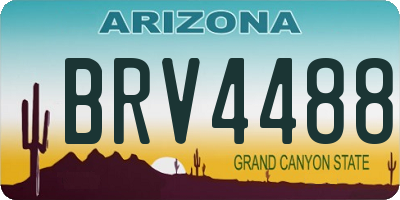 AZ license plate BRV4488