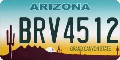 AZ license plate BRV4512