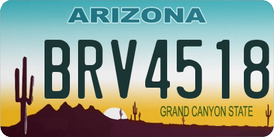 AZ license plate BRV4518