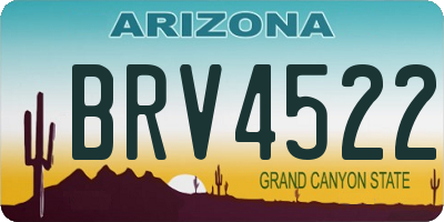 AZ license plate BRV4522