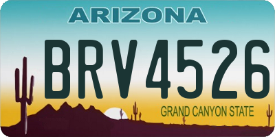 AZ license plate BRV4526