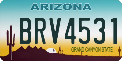 AZ license plate BRV4531