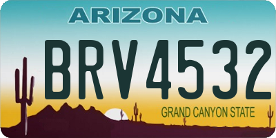 AZ license plate BRV4532