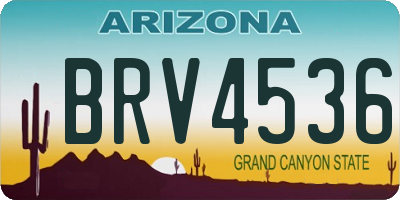 AZ license plate BRV4536