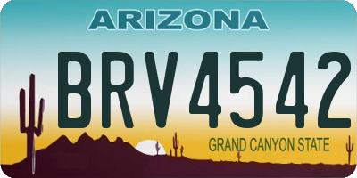 AZ license plate BRV4542