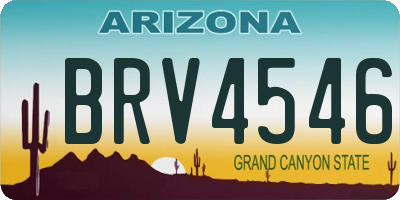 AZ license plate BRV4546