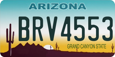 AZ license plate BRV4553