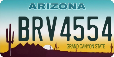 AZ license plate BRV4554