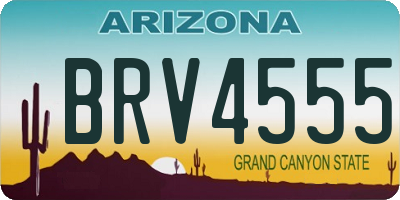 AZ license plate BRV4555