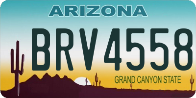 AZ license plate BRV4558