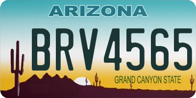 AZ license plate BRV4565