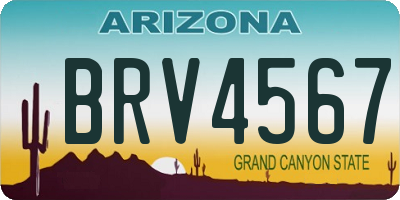 AZ license plate BRV4567