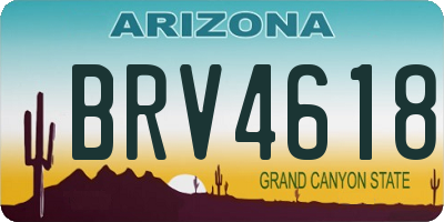AZ license plate BRV4618