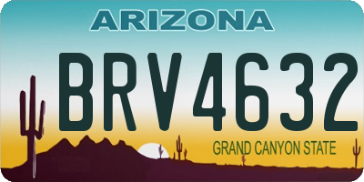 AZ license plate BRV4632