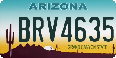 AZ license plate BRV4635