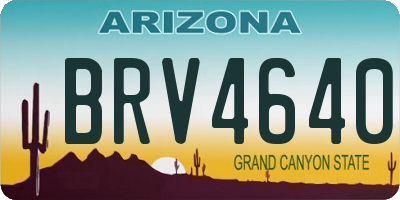 AZ license plate BRV4640