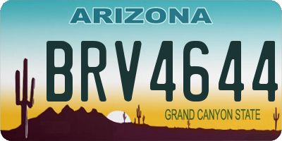 AZ license plate BRV4644