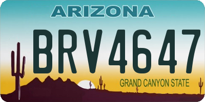 AZ license plate BRV4647