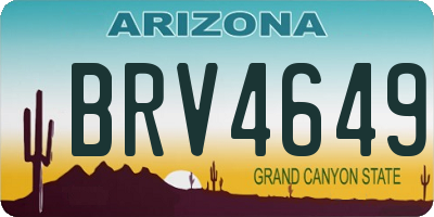 AZ license plate BRV4649