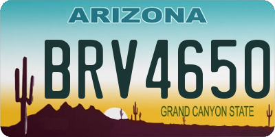 AZ license plate BRV4650