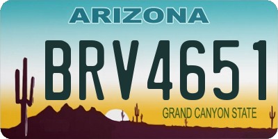 AZ license plate BRV4651