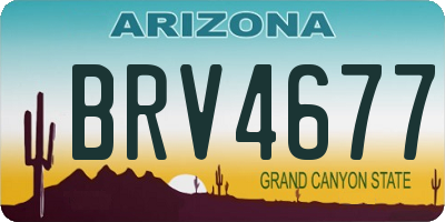 AZ license plate BRV4677