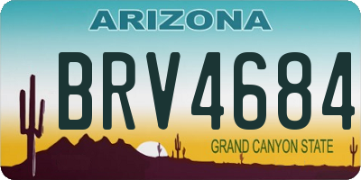 AZ license plate BRV4684