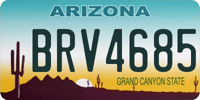 AZ license plate BRV4685