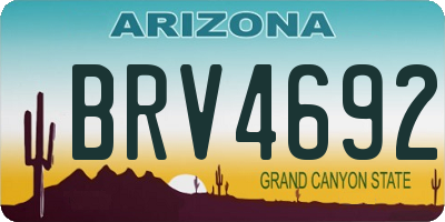 AZ license plate BRV4692