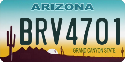 AZ license plate BRV4701