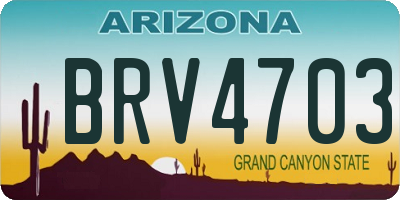 AZ license plate BRV4703