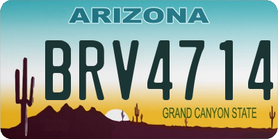 AZ license plate BRV4714