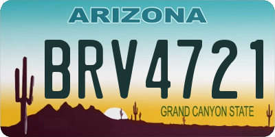 AZ license plate BRV4721