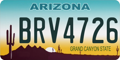 AZ license plate BRV4726