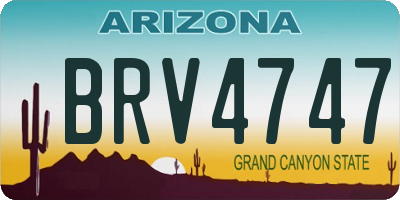 AZ license plate BRV4747
