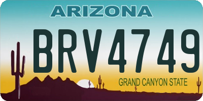 AZ license plate BRV4749