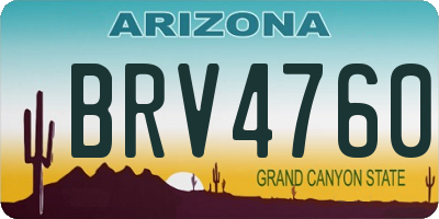 AZ license plate BRV4760