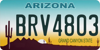 AZ license plate BRV4803