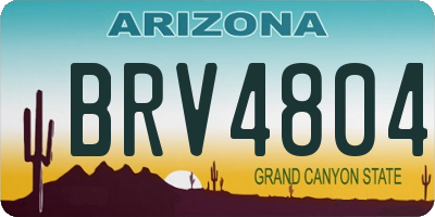 AZ license plate BRV4804